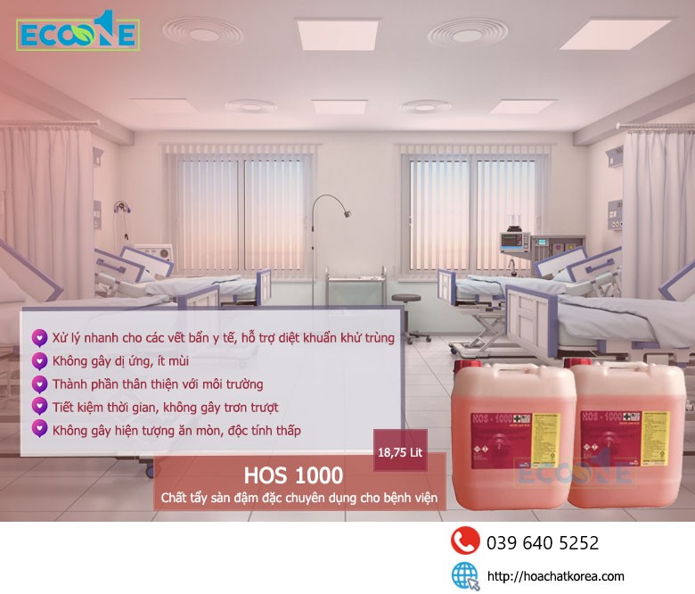 Hóa chất tẩy sàn cho bệnh viện HOS 1000