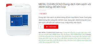 Hóa chất tẩy rửa và đánh bóng kim loại, inox hiệu quả METAL CLEAN GOLD