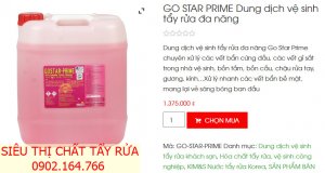 Go Star Prime - Dung dịch vệ sinh tẩy rửa đa năng