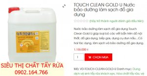 Touch Clean Gold U - Nước bảo dưỡng làm sạch đồ gia dụng