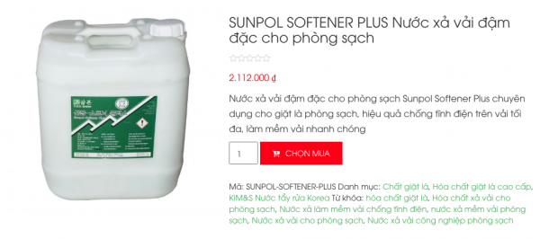 Sunpol Softener Plus nước xả vải chống tĩnh điện