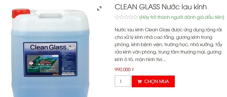 Clean Glass nước lau kính cao cấp