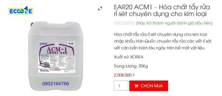 EAR20 - ACM1 Chất tẩy rửa rỉ sét chuyên dụng