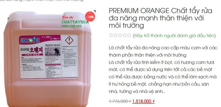 EW32 Premium Orange Chất tẩy rửa đa năng mạnh thân thiện với môi trường