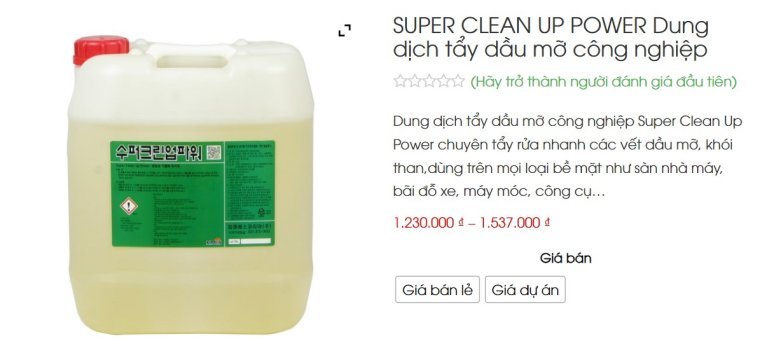 Super clean up power chất tẩy dầu nhớt công nghiệp