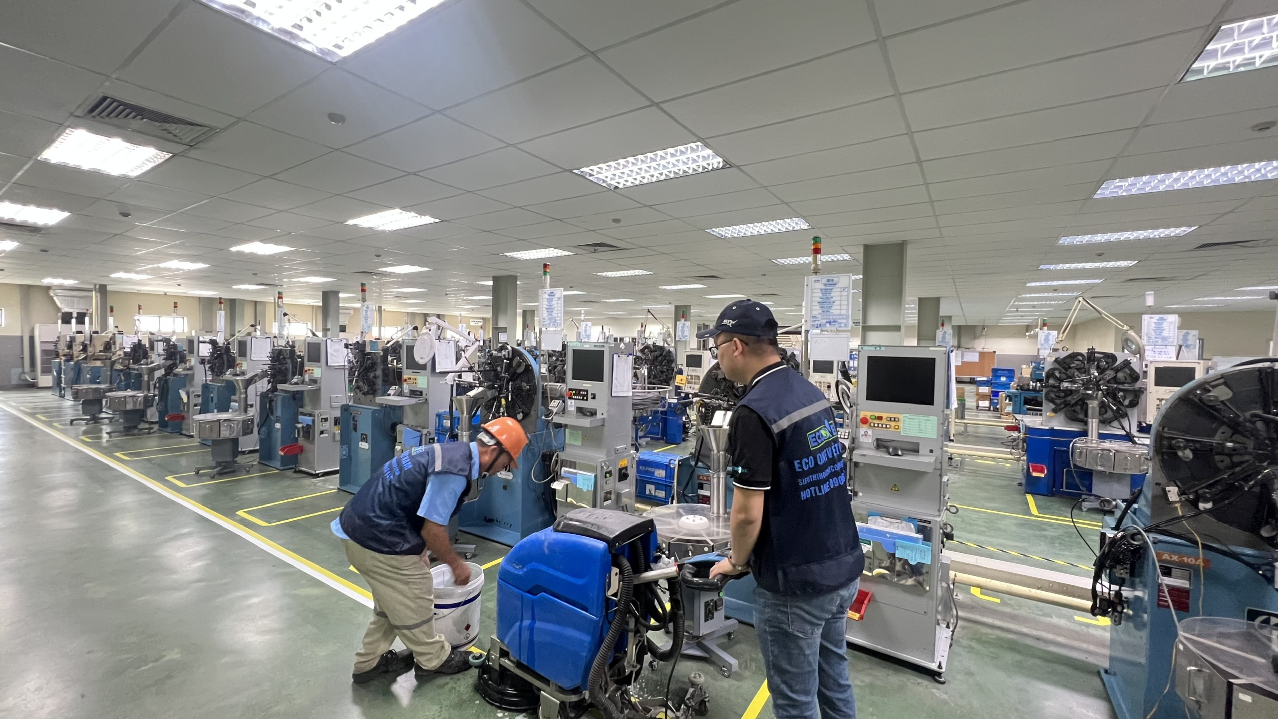 Nhà máy sản xuất cơ khí tại Bắc Ninh sử dụng máy chà sàn liên hợp E Clean