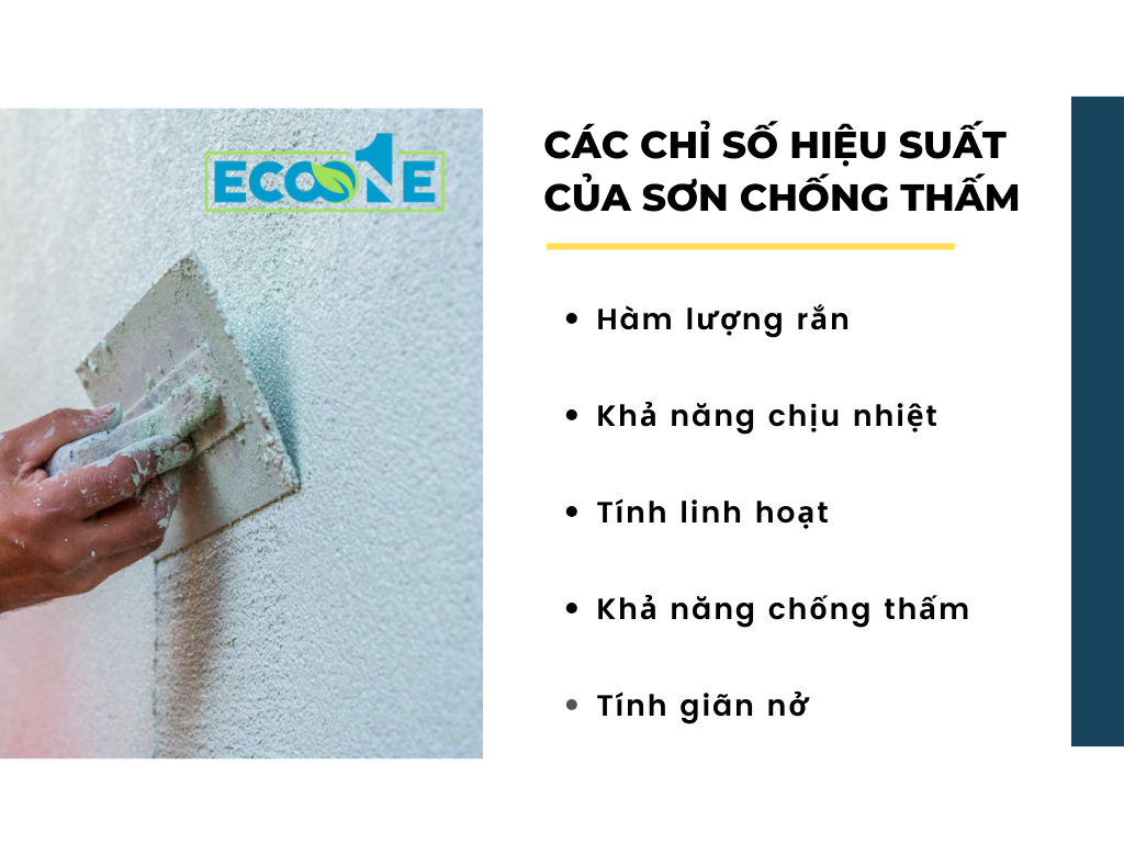 Các chỉ số hiệu suất của sơn chống thấm