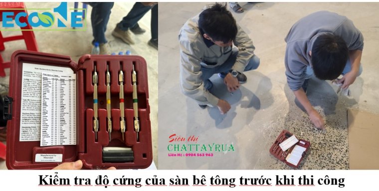 Kiểm tra độ cứng của sàn bê tông trước khi thi công