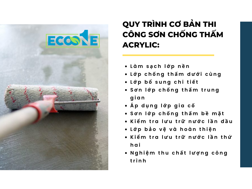 Quy trình cơ bản thi công sơn chống thấm acrylic