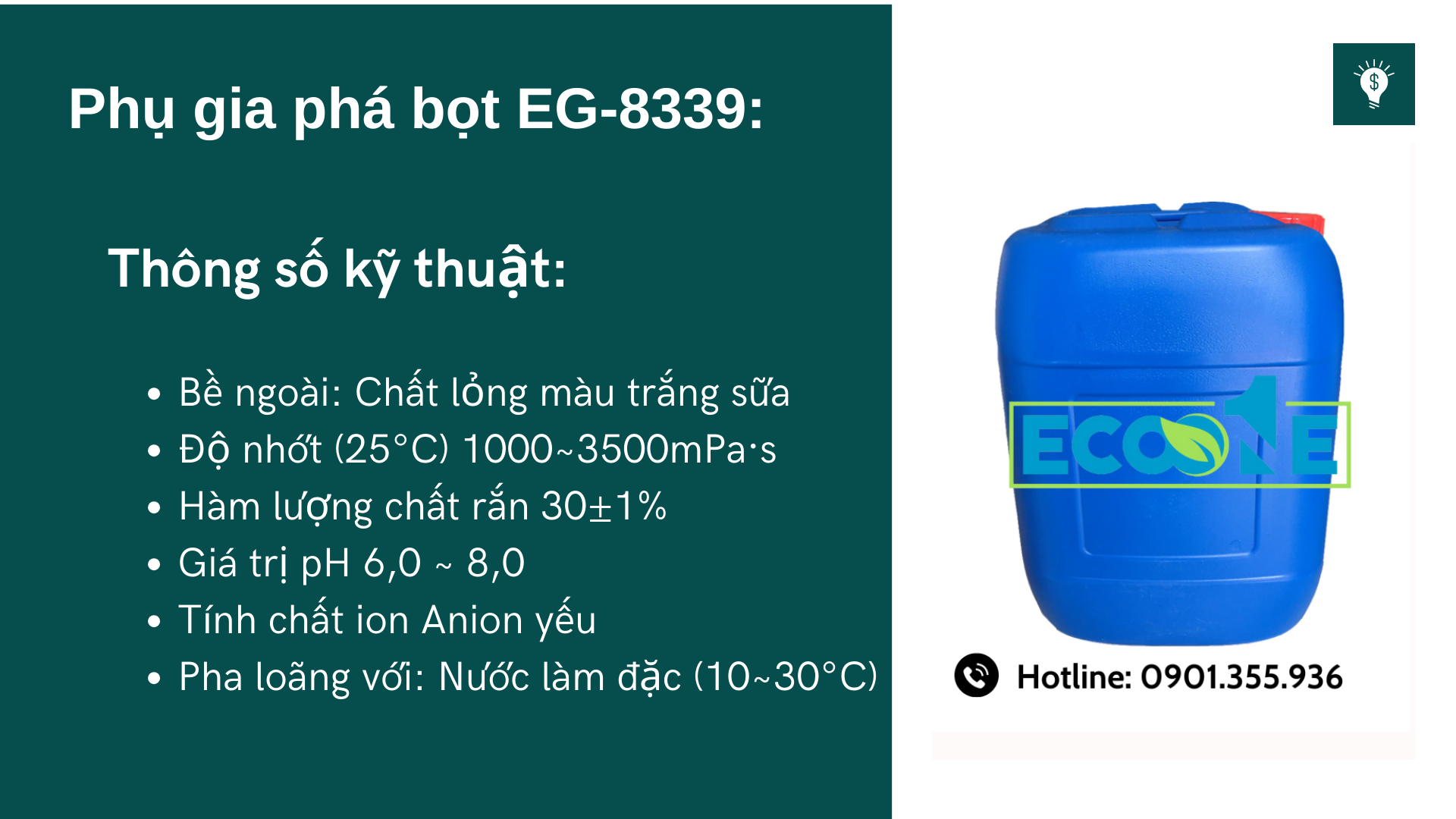 Phụ gia phá bọt EG-8339 chất lượng cao trong quy trình dệt nhuộm của Eco One Việt Nam