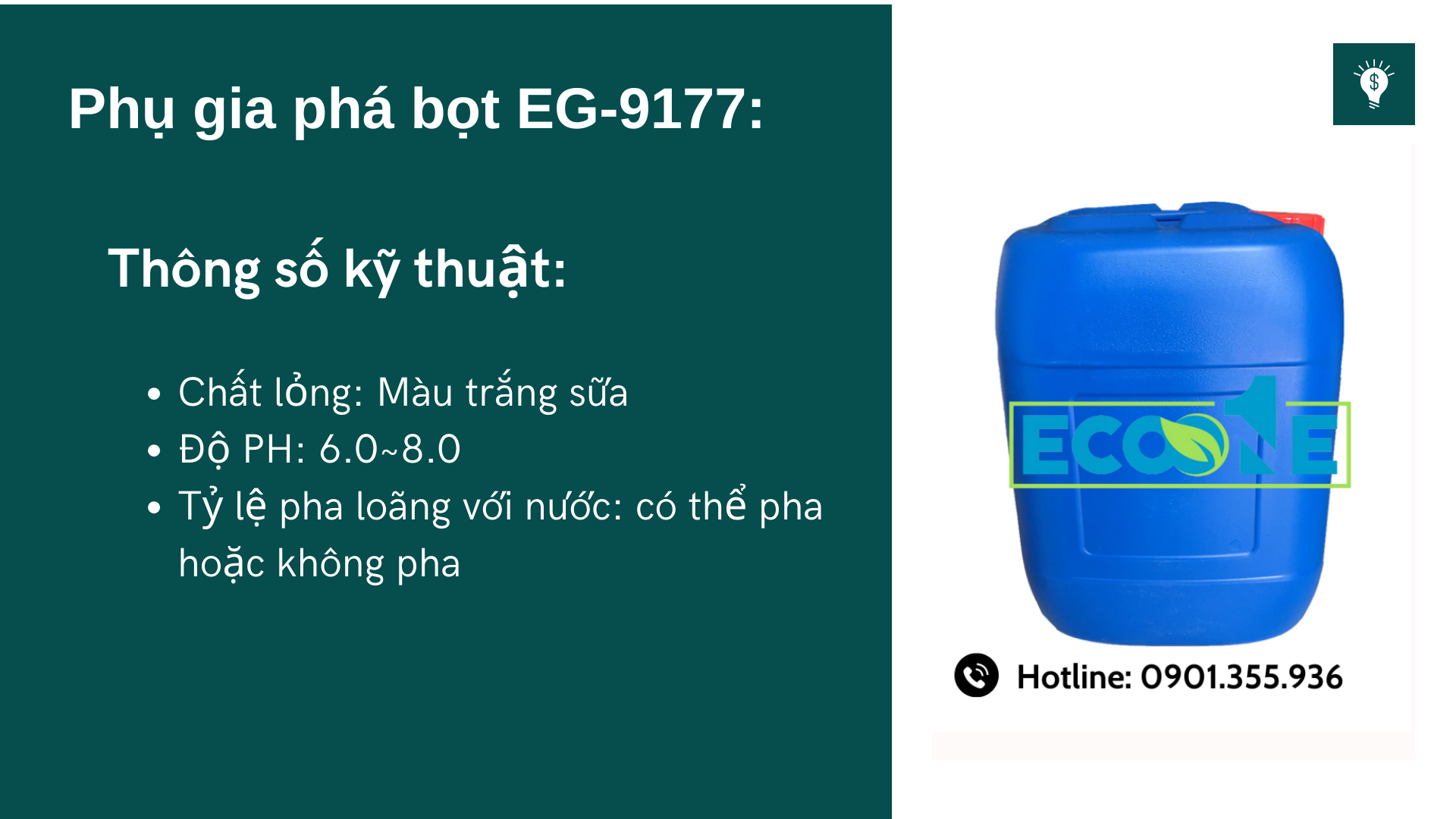 Phụ gia phá bọt EG-9177 trong dệt nhuộm Eco One Việt Nam cung ứng đạt hiệu quả cao