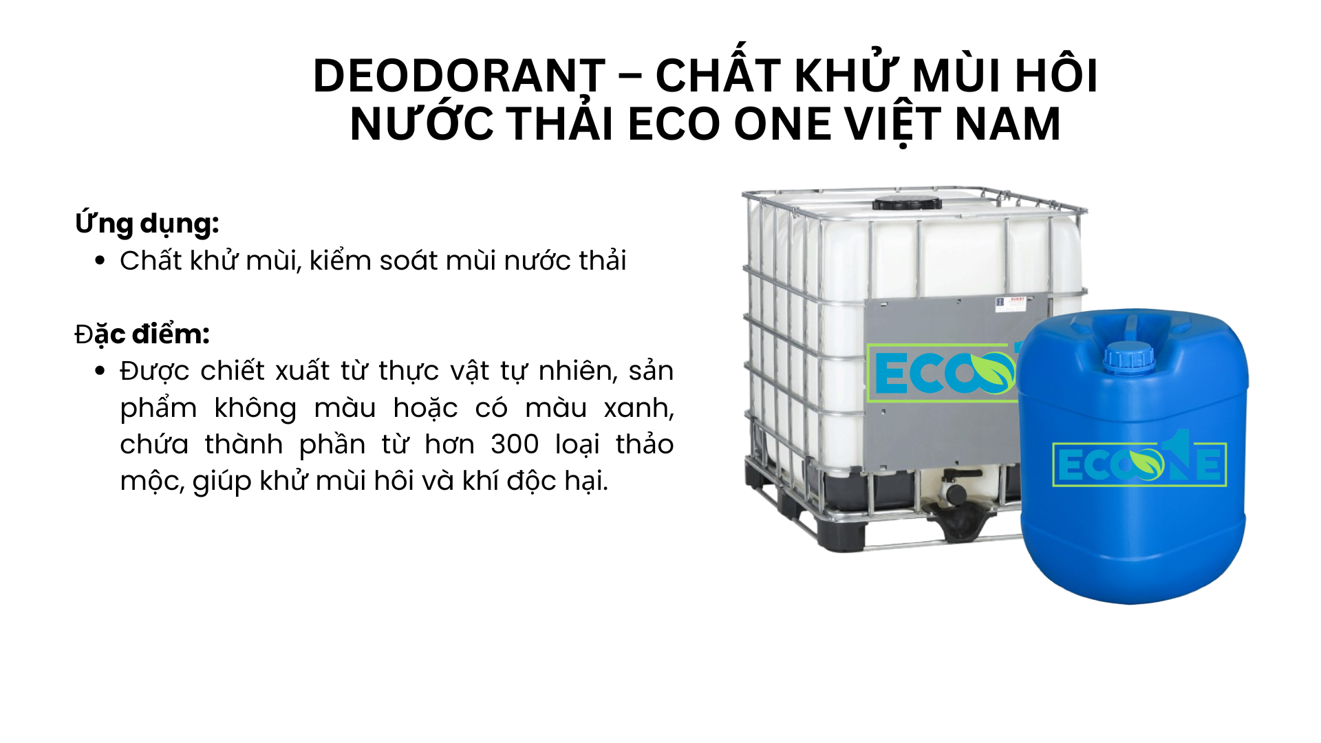 Deodorant – Chất khử mùi hôi nước thải Eco One Việt Nam