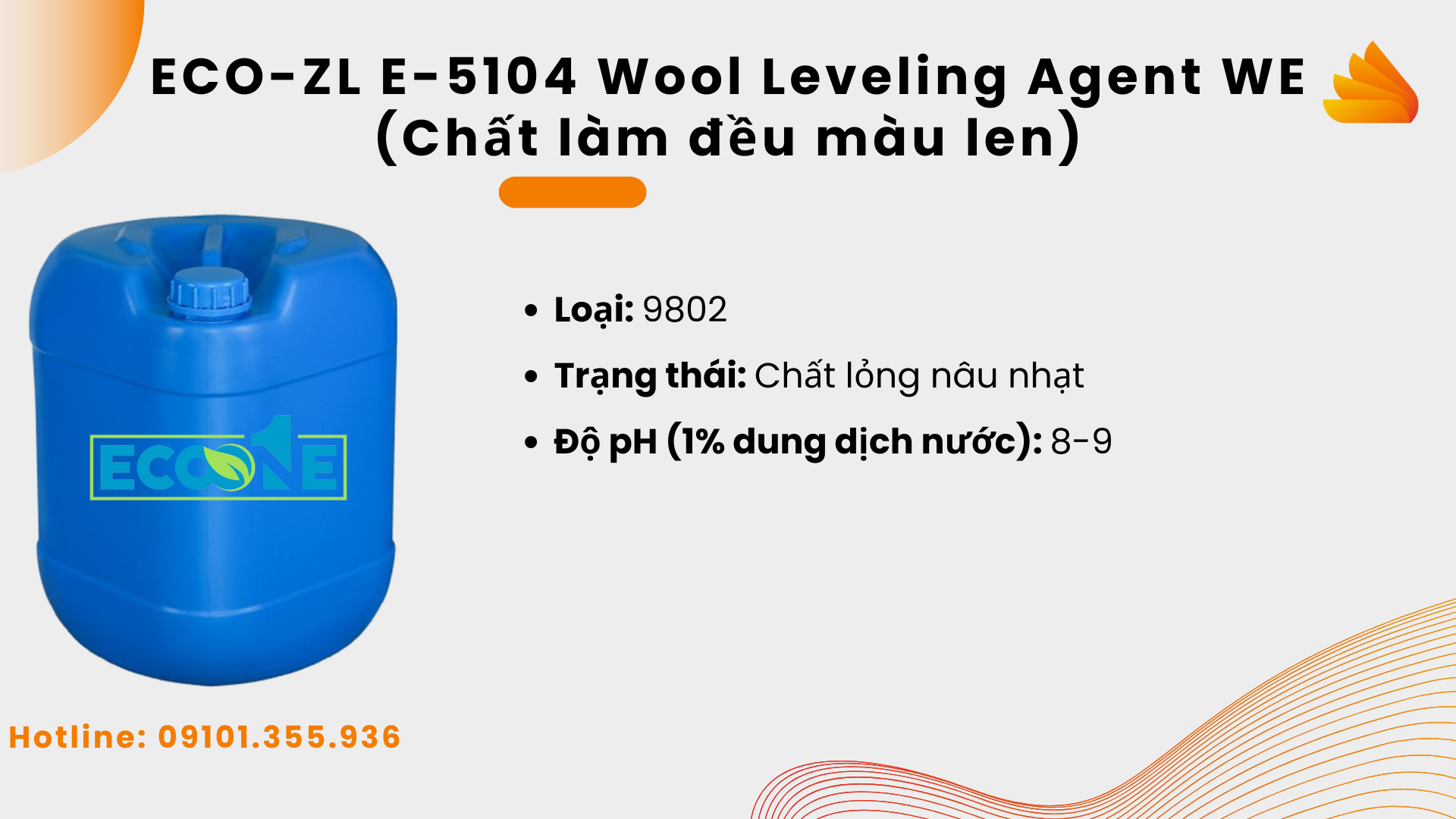 ECO-ZL E-5104 Wool Leveling Agent WE (Chất làm đều màu len)