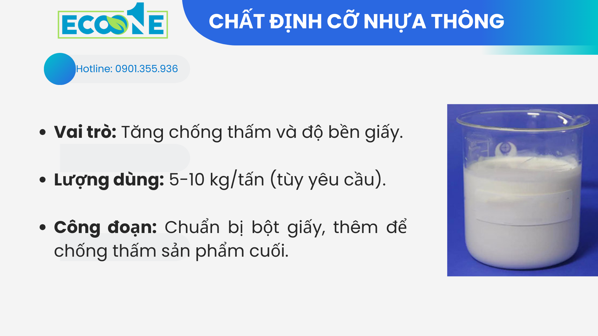 Chất định cỡ nhựa thông sử dụng sản xuất giấy văn hóa