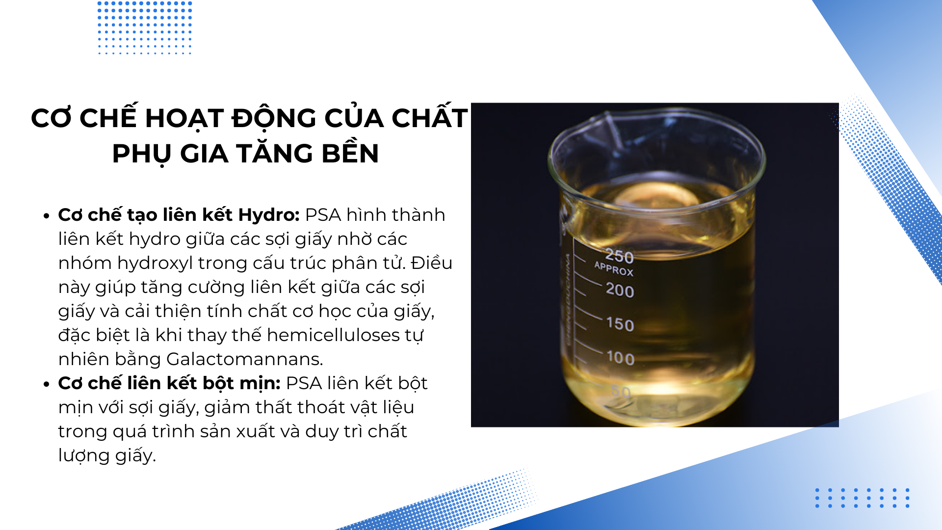 Cơ chế hoạt động của chất phụ gia tăng bền trong sản xuất giấy