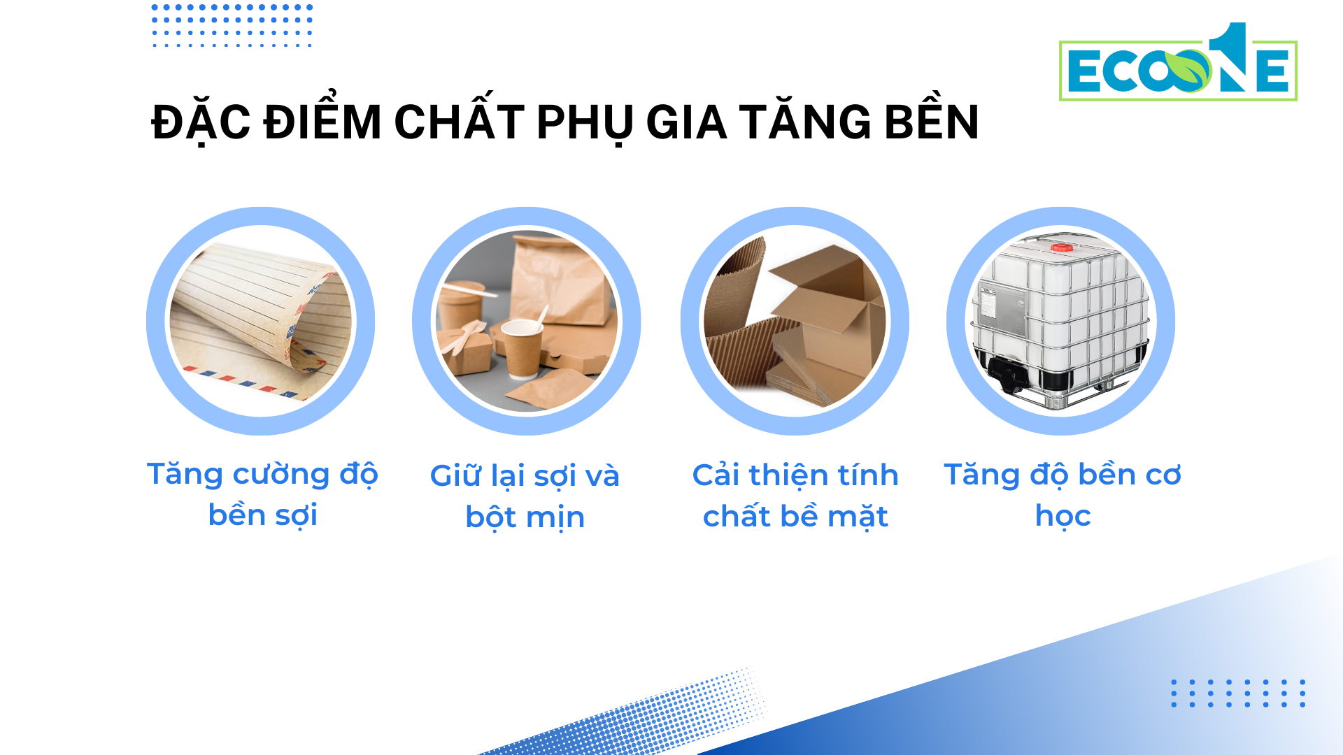 Đặc điểm chất phụ gia tăng bền trong sản xuất giấy