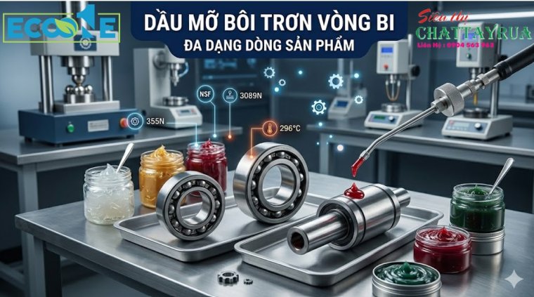 Dầu mỡ bôi trơn vòng bi ECOEXLUB đa dạng sản phẩm phù hợp với mọi yêu cầu của nhà máy...