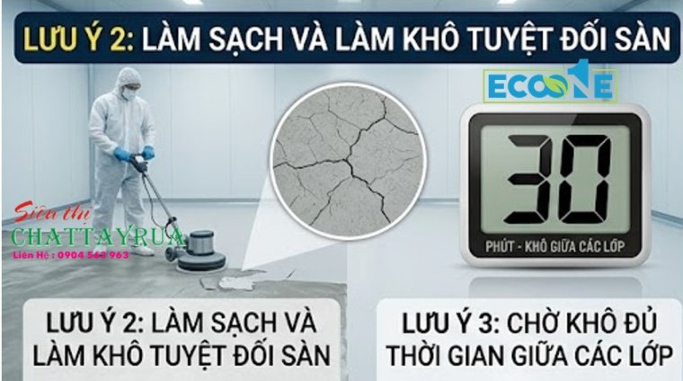 Làm sạch và làm khô tuyệt đối sàn nhà máy
